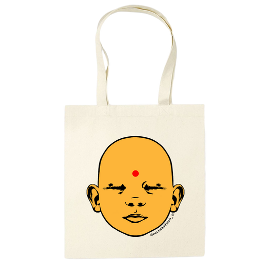 Yellow Baby Buddha Tote Bag Natural